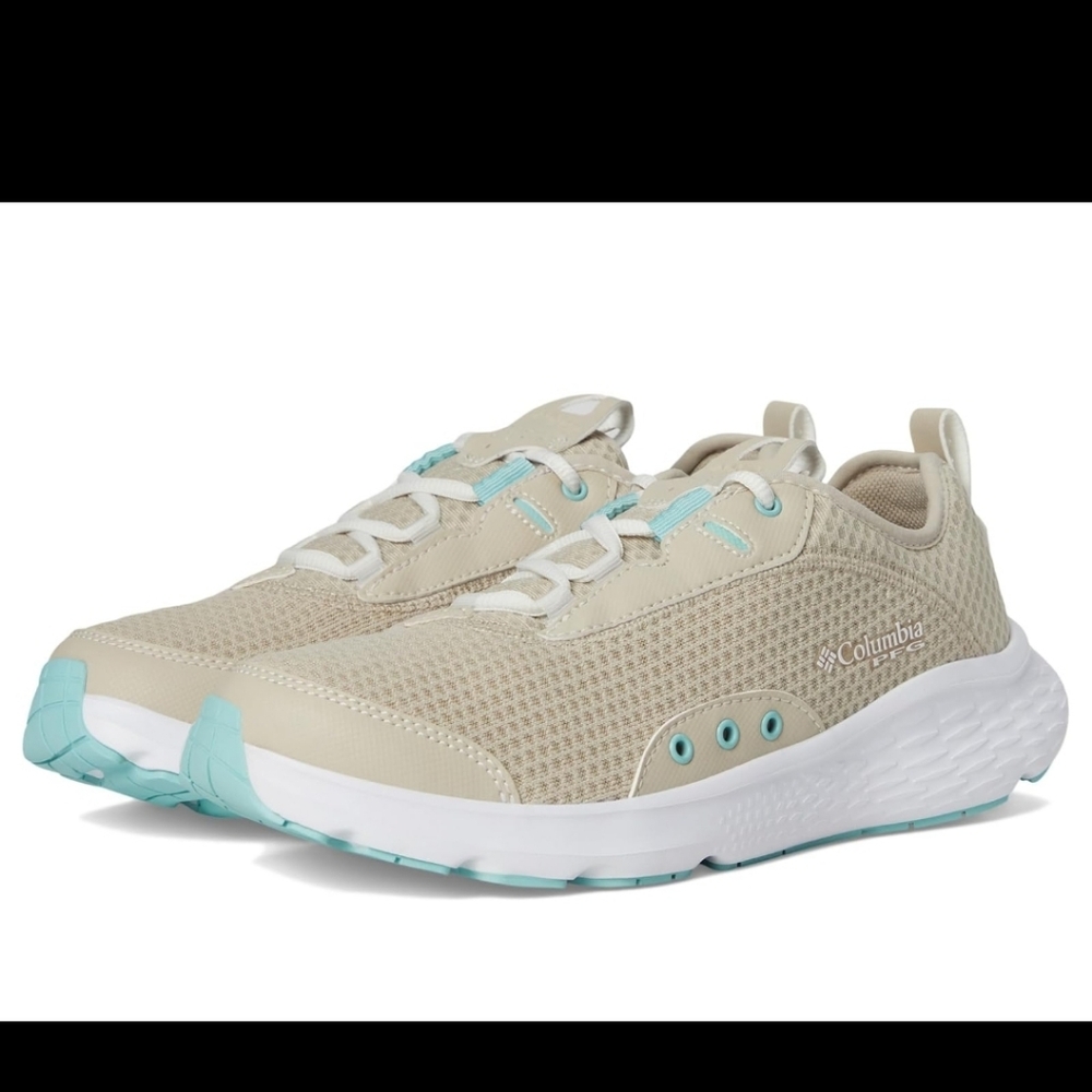 Size 12 Columbia Womens PFG Castback Non Slip Boat Shoe, Fossil/Spray,